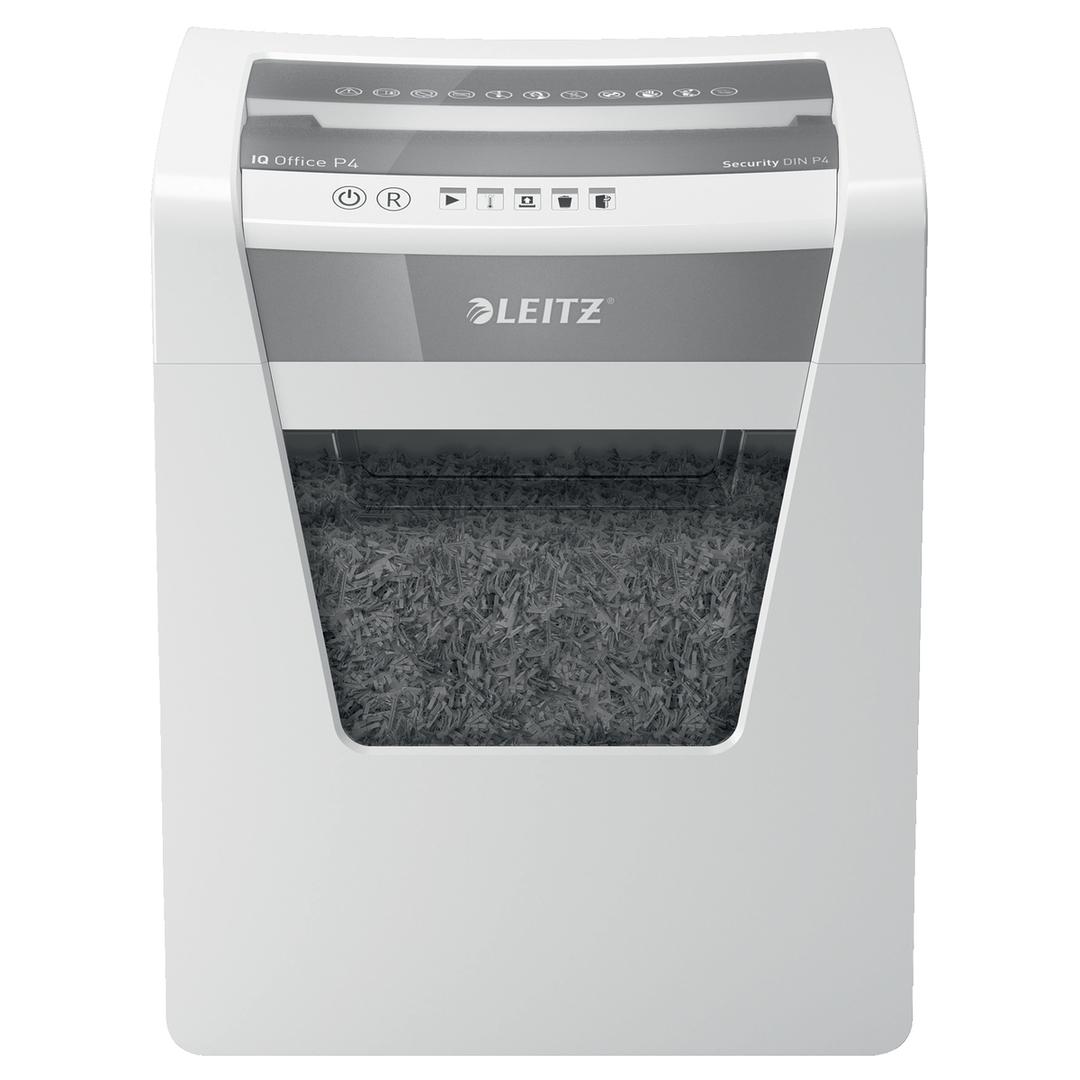 Destructeur de documents confidentiels P4 Coupe croisée IQ Office 4 x 40 mm LEITZ — Vue de face