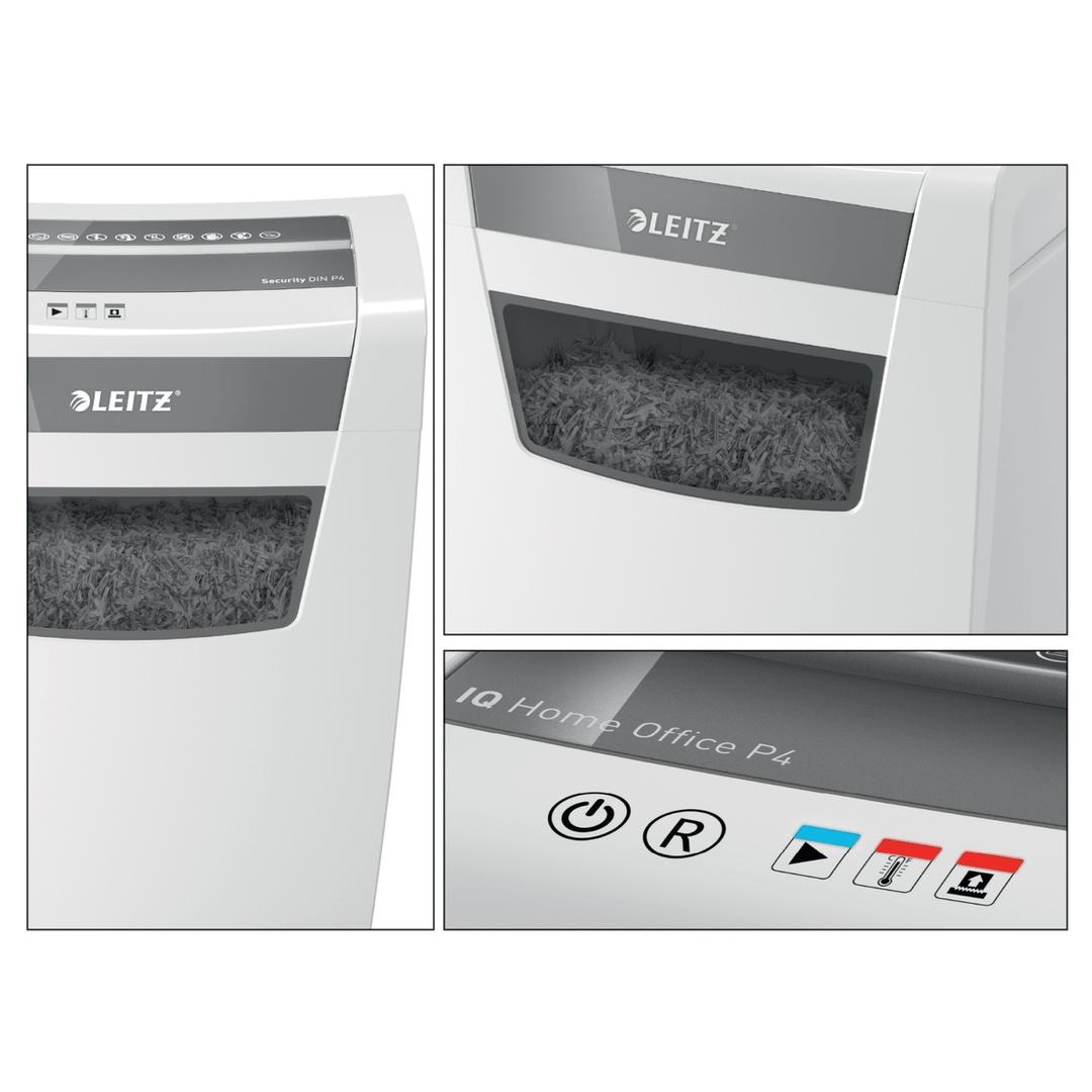 Destructeur de documents confidentiels P4 Coupe croisée IQ Home Office 4 x 28 mm LEITZ — Détails