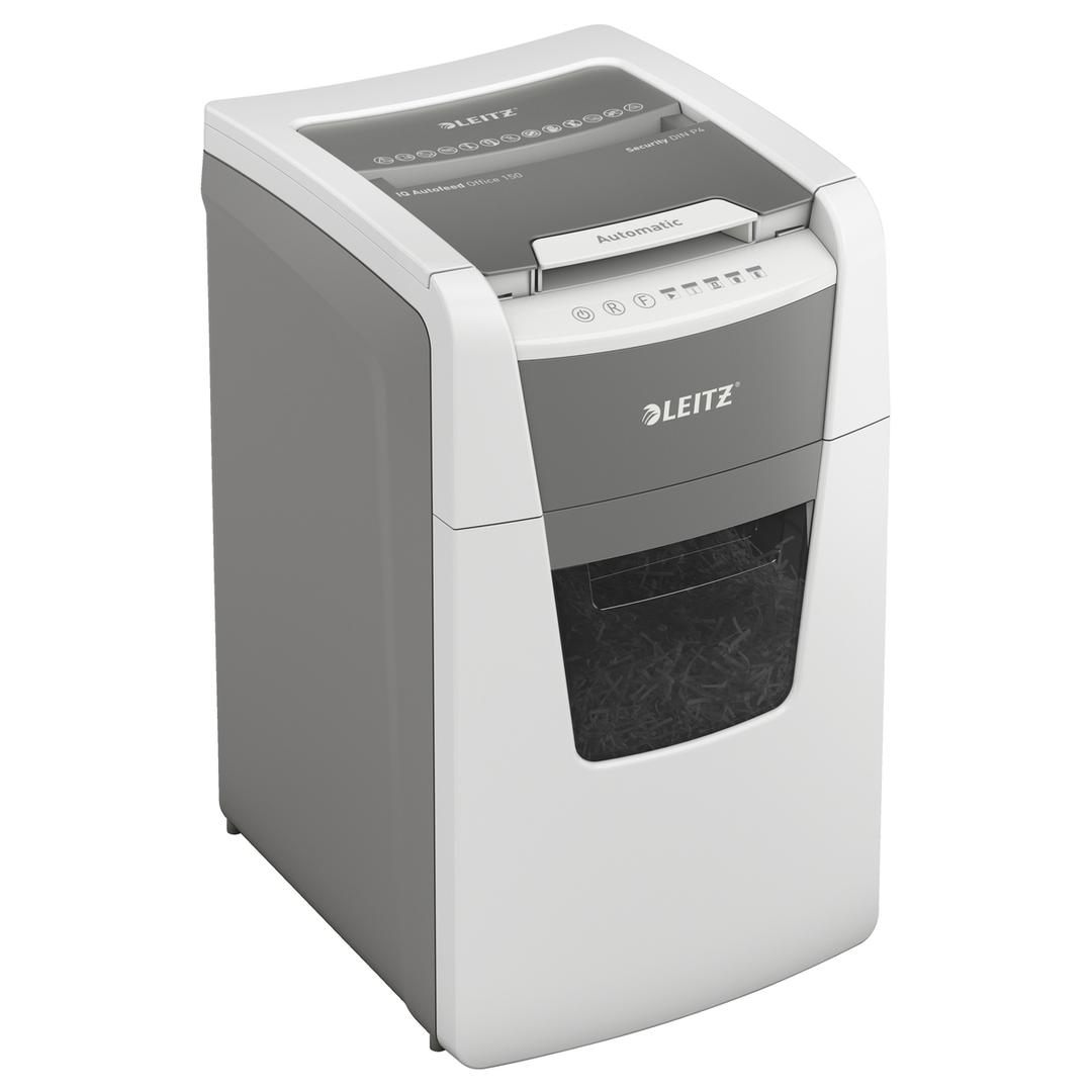 Destructeur de documents confidentiels P4 Coupe croisée Insertion papier automatique IQ Autofeed+ 150 4 x 30 mm avec insertion papier automatique LEITZ — Vue de droite