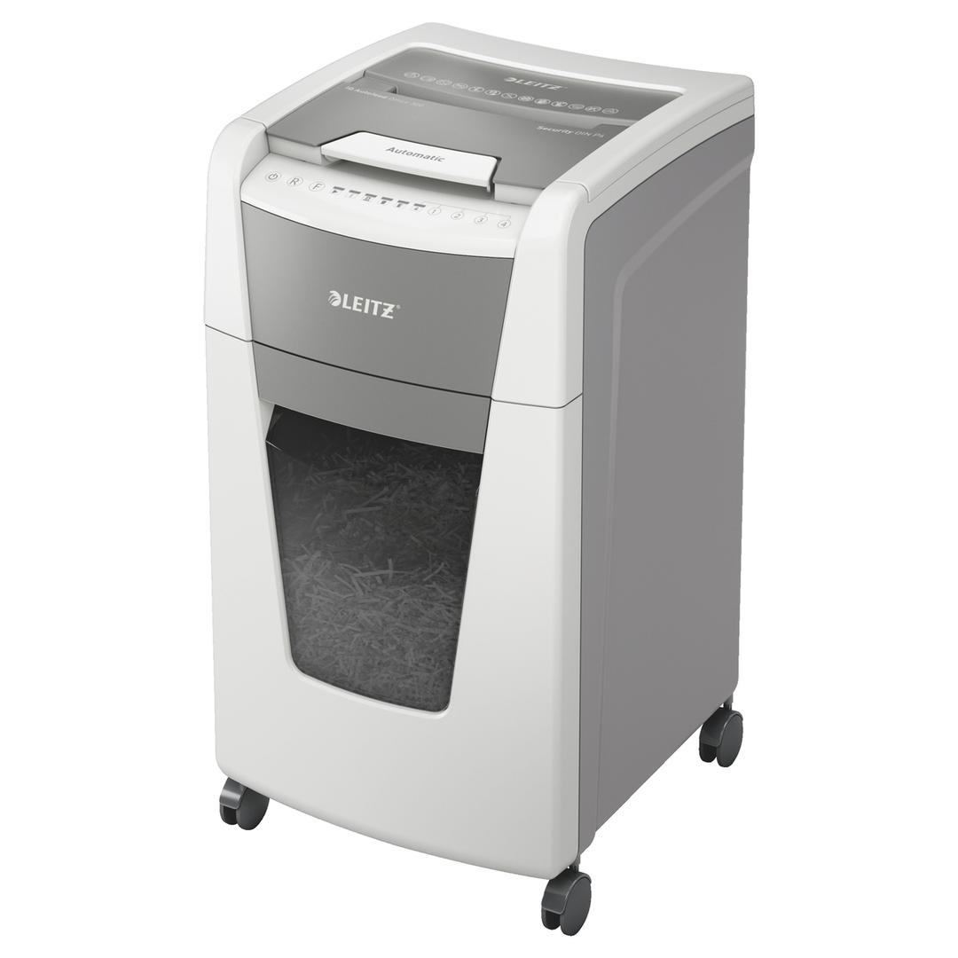 Destructeur de documents confidentiels P4 Coupe croisée Insertion papier automatique IQ Autofeed+ 300 4 x 30 mm avec insertion papier automatique LEITZ — Base