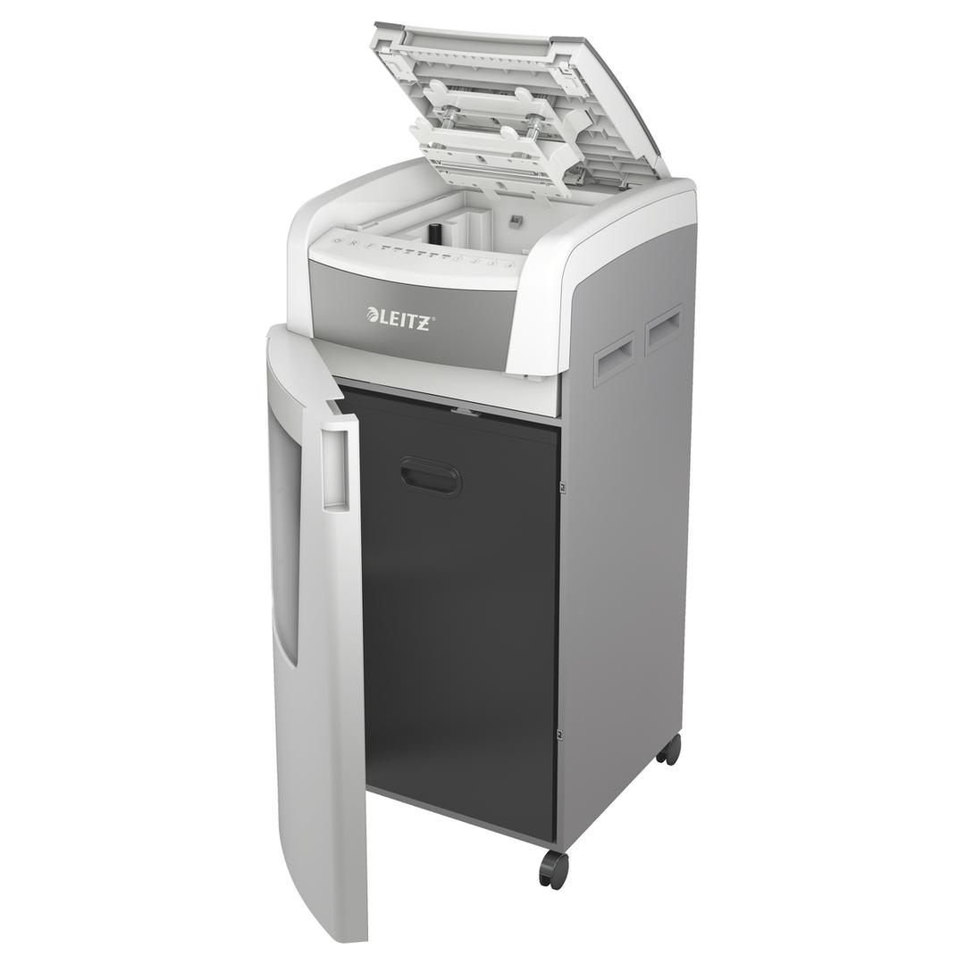 Destructeur de documents confidentiels P4 Coupe croisée Insertion papier automatique IQ Autofeed+ 600 4 x 36 mm avec insertion papier automatique LEITZ — Bac extractible et insertion papier automatique