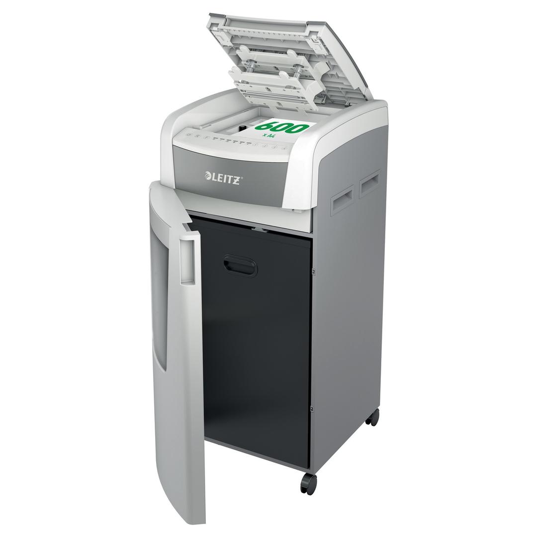 Destructeur de documents confidentiels P4 Coupe croisée Insertion papier automatique IQ Autofeed+ 600 4 x 36 mm avec insertion papier automatique LEITZ — Capacité insertion papier automatique