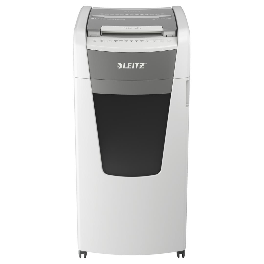 Destructeur de documents confidentiels P4 Coupe croisée Insertion papier automatique IQ Autofeed+ 600 4 x 36 mm avec insertion papier automatique LEITZ — Vue de face