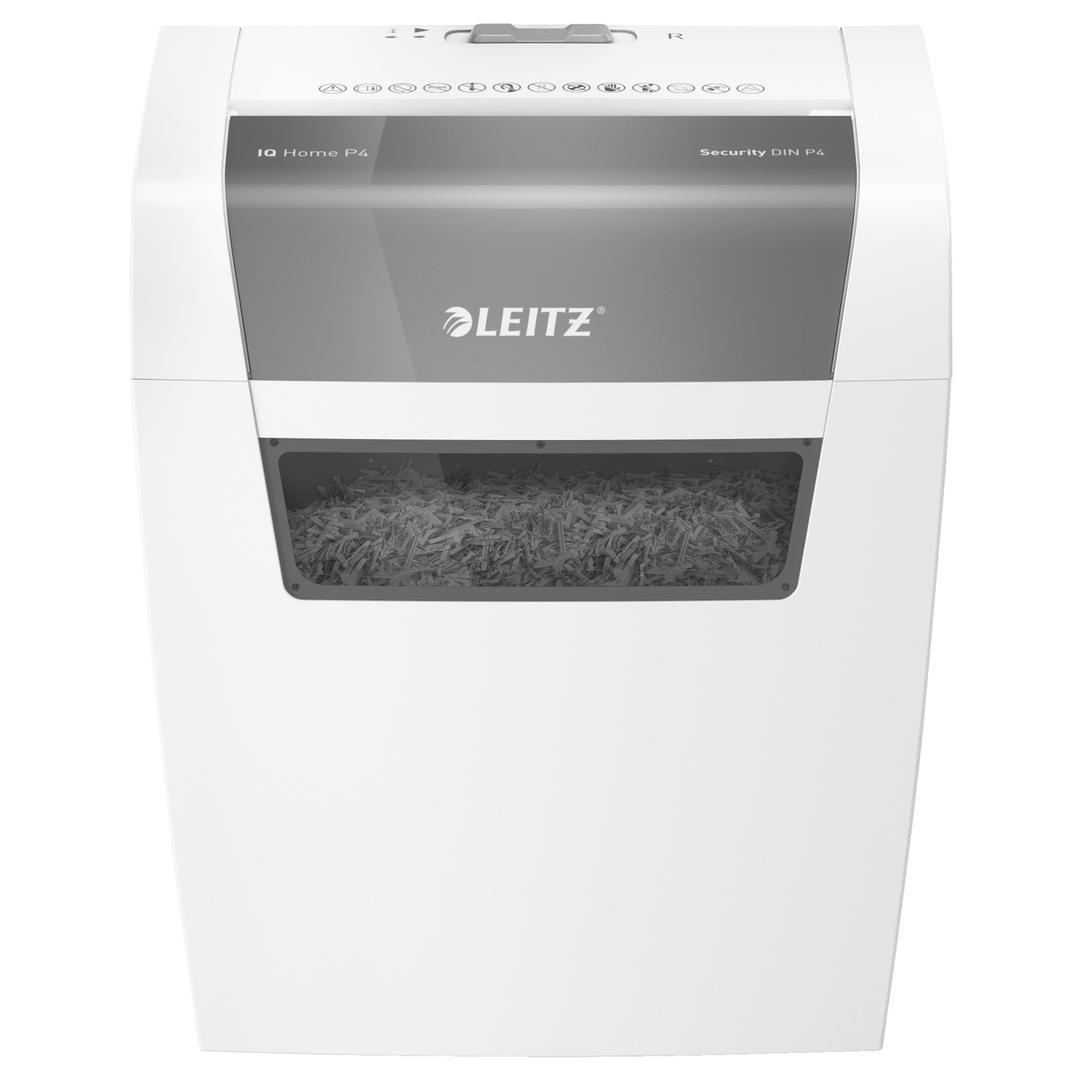 Destructeur de documents confidentiels P4 Coupe croisée IQ Home 4 x 28 mm LEITZ — Vue de face