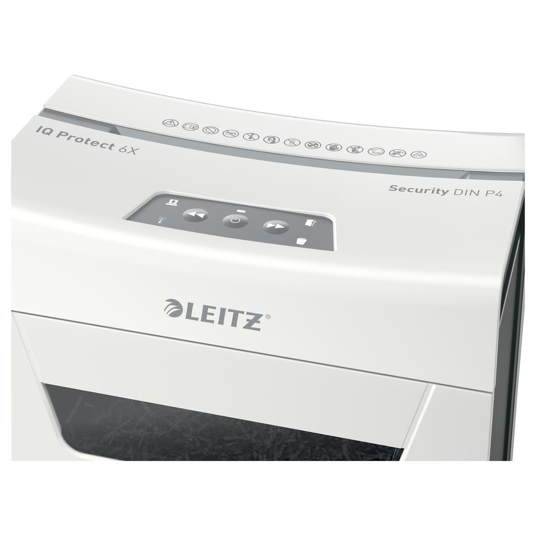 Destructeur de documents confidentiels P4 Coupe croisée IQ Protect 6X 4 x 40 mm LEITZ — Détails