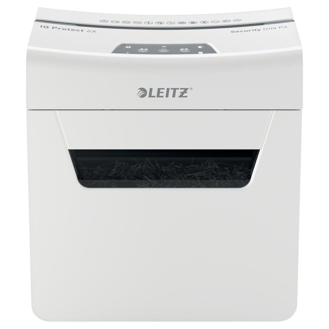 Destructeur de documents confidentiels P4 Coupe croisée IQ Protect 6X 4 x 40 mm LEITZ — Vue de face
