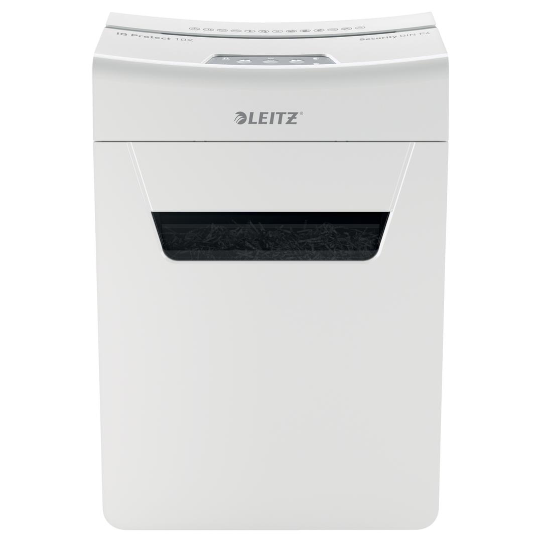 Destructeur de documents confidentiels P4 Coupe croisée IQ Protect 10X 4 x 40 mm LEITZ — Vue de face