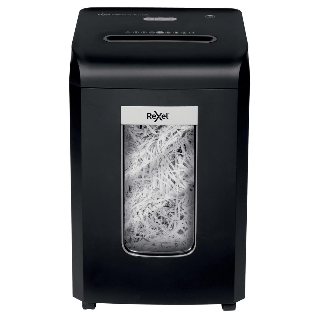 Destructeur de documents confidentiels P4 Coupe croisée Promax QS RSS1838 4 x 40 mm REXEL — Vue de face