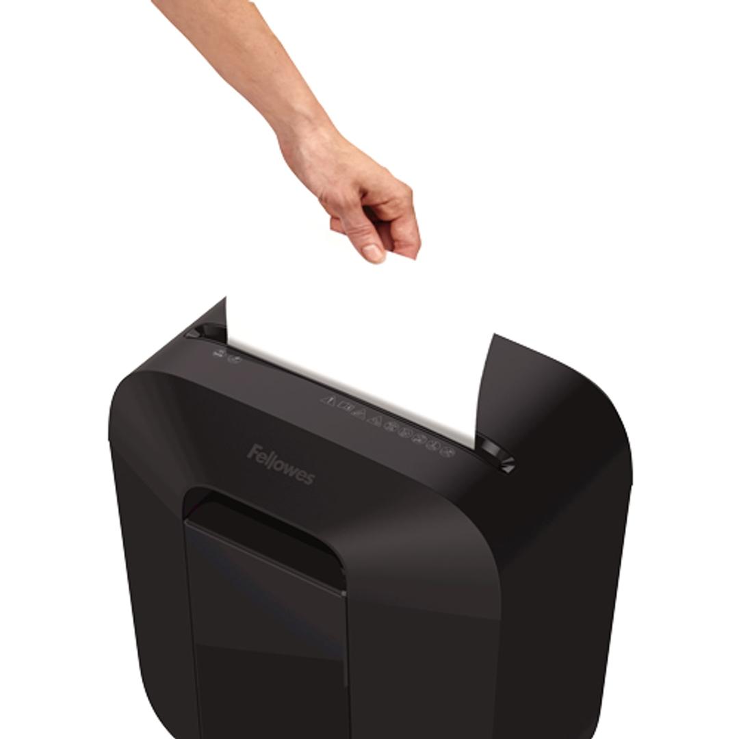 Destructeur de documents confidentiels P4 Coupe croisée Powershred LX25M Mini-Cut 4 x 12 mm FELLOWES — Introduction papier - destructeur de papier fellowes