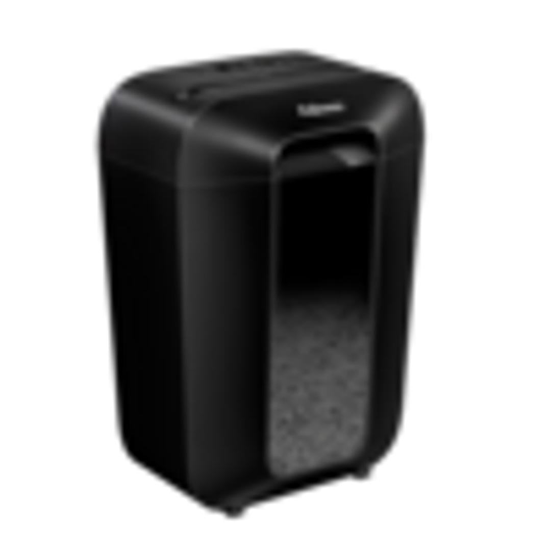 Destructeur de documents confidentiels P4 Coupe croisée Powershred LX70 4 x 40 mm noir FELLOWES — Vue latérale du bac et de son bloc de coupe - destructeur de papier fellowes