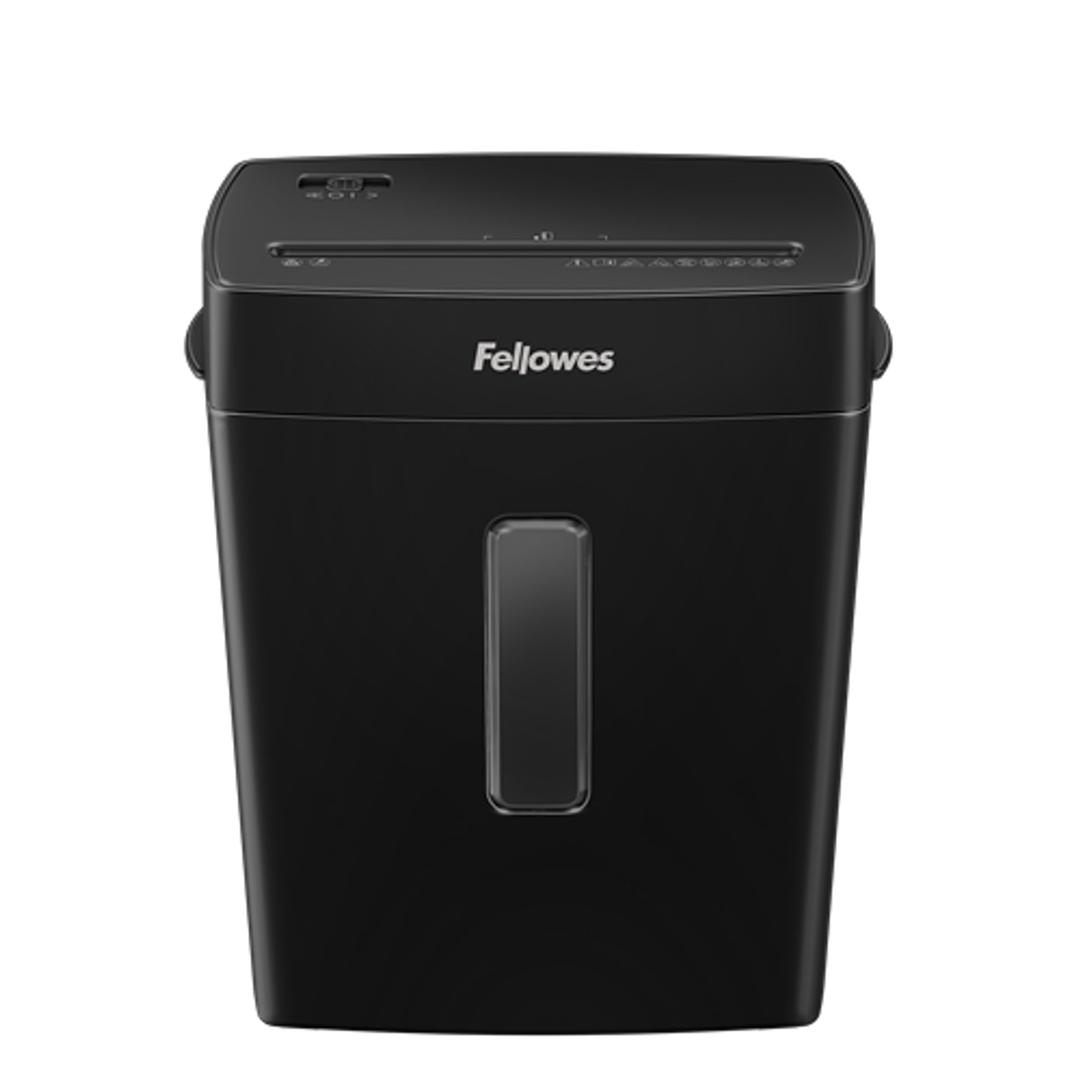 Destructeur de documents confidentiels P4 Coupe croisée Powershred P-42C 4 x 34 mm FELLOWES — Vue de face - Fenêtre de remplissage du bac - destructeur de papier fellowes
