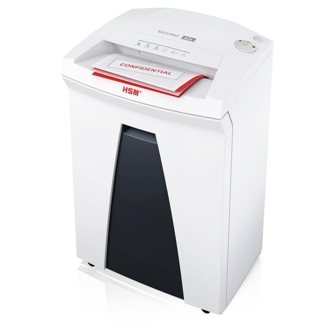 Destructeur de documents confidentiels P4 Coupe croisée B24 Securio 4,5 x 30 mm HSM — Insertion papier