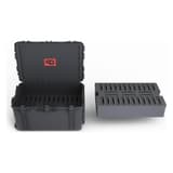 Valise de stockage IP67 pour 60 supports LTO ou HDD 3,5 pouces USC XLarge PRODEVICE - Valise de stockage PRODEVICE USC XLarge ouverte, avec un bloc de mousse de séparation sorti