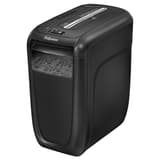 Destructeur de documents confidentiels P4 Coupe croisée Powershred 60Cs 4 x 50 mm FELLOWES — Vu de trois quarts, hublot de niveau sur la corbeille de 22 litres