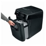 Destructeur de documents confidentiels P4 Coupe croisée Insertion papier automatique AutoMax 200C 4 x 38 mm avec insertion papier automatique FELLOWES — Bac extractible