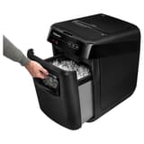 Destructeur de documents confidentiels P4 Coupe croisée Insertion papier automatique AutoMax 150C 4 x 38 mm avec insertion papier automatique FELLOWES — Bac extractible