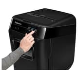 Destructeur de documents confidentiels P4 Coupe croisée Insertion papier automatique AutoMax 150C 4 x 38 mm avec insertion papier automatique FELLOWES — Bouton power