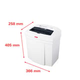 Destructeur de documents confidentiels P4 Coupe croisée C14 Securio 4 x 25 mm HSM - Dimensions du destructeur HSM Securio C14 en coupe 4 x 25 mm