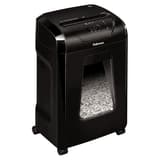 Destructeur de documents confidentiels P4 Coupe croisée Powershred 12C 4 x 40 mm FELLOWES — Vu de profil droit, bac extractible sur roulettes