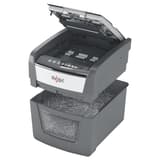 Destructeur de documents confidentiels P4 Coupe croisée Insertion papier automatique Optimum Autofeed+ 45X 4 x 28 mm avec insertion papier automatique REXEL — Corbeille amovile et insertion papier automatique