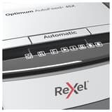 Destructeur de documents confidentiels P4 Coupe croisée Insertion papier automatique Optimum Autofeed+ 45X 4 x 28 mm avec insertion papier automatique REXEL — Détails boutons