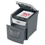 Destructeur de documents confidentiels P4 Coupe croisée Insertion papier automatique Optimum Autofeed+ 50X 4 x 28 mm avec insertion papier automatique REXEL — Capacité insertion papier automatique