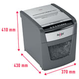 Destructeur de documents confidentiels P4 Coupe croisée Insertion papier automatique Optimum Autofeed+ 50X 4 x 28 mm avec insertion papier automatique REXEL — Dimensions