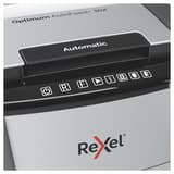 Destructeur de documents confidentiels P4 Coupe croisée Insertion papier automatique Optimum Autofeed+ 90X 4 x 28 mm avec insertion papier automatique REXEL — Détails boutons