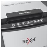 Destructeur de documents très confidentiels P5 Coupe croisée Insertion papier automatique Optimum Autofeed+ 130M 2 x 15 mm avec insertion papier automatique REXEL — Détails boutons