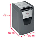 Destructeur de documents confidentiels P4 Coupe croisée Insertion papier automatique Optimum Autofeed+ 150X 4 x 28 mm avec insertion papier automatique REXEL — Dimensions