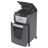 Destructeur de documents confidentiels P4 Coupe croisée Insertion papier automatique Optimum Autofeed+ 225X 4 x 25 mm avec insertion papier automatique REXEL — Bac extractible et insertion papier automatique