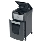 Destructeur de documents confidentiels P4 Coupe croisée Insertion papier automatique Optimum Autofeed+ 300X 4 x 25 mm avec insertion papier automatique REXEL — Bac extractible et insertion papier automatique
