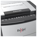 Destructeur de documents très confidentiels P5 Coupe croisée Insertion papier automatique Optimum Autofeed+ 750M 2 x 15 mm avec insertion papier automatique REXEL — Détails boutons