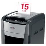 Destructeur de documents très confidentiels P5 Coupe croisée Insertion papier automatique Optimum Autofeed+ 750M 2 x 15 mm avec insertion papier automatique REXEL — Insertion papier manuelle