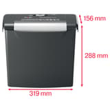 Destructeur de documents P2 Coupe droite Momentum S206 6 mm REXEL — Dimensions