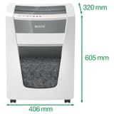 Destructeur de documents secrets P6 Coupe micro-particules IQ Office Pro 2 x 5 mm LEITZ — Dimensions