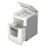 Destructeur de documents confidentiels P4 Coupe croisée Insertion papier automatique IQ Autofeed+ 100 4 x 30 mm avec insertion papier automatique LEITZ — Bac extractible et insertion papier automatique