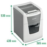 Destructeur de documents confidentiels P4 Coupe croisée Insertion papier automatique IQ Autofeed+ 100 4 x 30 mm avec insertion papier automatique LEITZ — Dimensions