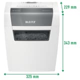 Destructeur de documents confidentiels P4 Coupe croisée IQ Home 4 x 28 mm LEITZ — Dimensions