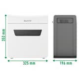 Destructeur de documents très confidentiels P5 Coupe croisée IQ Protect 3M 2 x 15 mm LEITZ — Dimensions