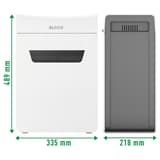 Destructeur de documents très confidentiels P5 Coupe croisée IQ Protect 6M 2 x 15 mm LEITZ — Dimensions