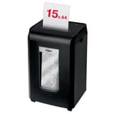 Destructeur de documents confidentiels P4 Coupe croisée Promax QS RSX1535 4 x 40 mm REXEL — Feuille A4 engagée dans la fente d'introduction, 15 feuilles 80 g/m² par passage