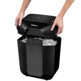 Destructeur de documents confidentiels P4 Coupe croisée Powershred LX50 4 x 37 mm noir FELLOWES — Bloc de coupe amovible posé sur son bac - Destructeur de papier Fellowes