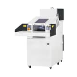 Combinaison destructeur-presse à balles P2 Coupe droite Forte capacité SP 4040 V Powerline 5,8 mm HSM - Combinaison destructeur-presse HSM Powerline SP 4040 V vue de face, table de chargement et presse verticale