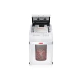 Destructeur de documents très confidentiels P5 Coupe croisée Insertion papier automatique Autofeed X300pro Shredstar 2 x 10 mm avec insertion papier automatique HSM — Destructeur de documents très confidentiels Hsm Shredstar Autofeed X300pro - 2 x 10 mm - Coupe micro-particules - P5 - Capot d'alimentation ouvert sur une pile de documents confidentiels