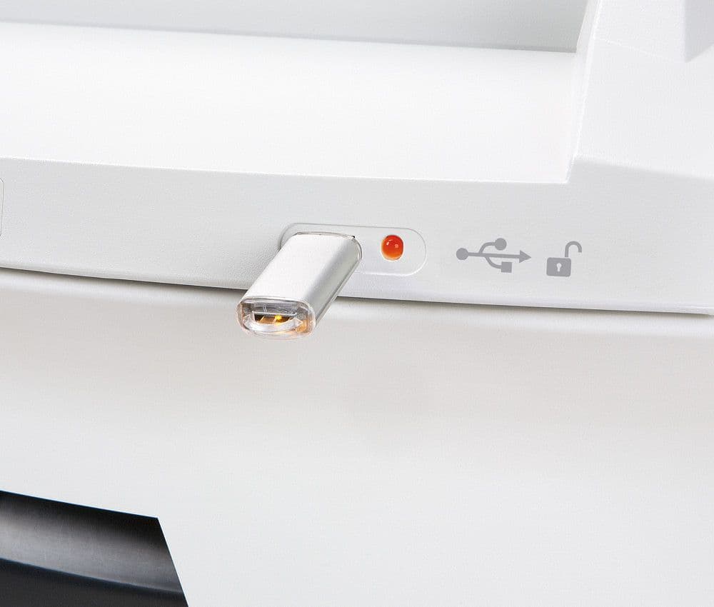 Fonction Lock-and-Go du destructeur AF500 Securio AutoFeed 0,78 x 11 mm avec insertion papier automatique HSM.
