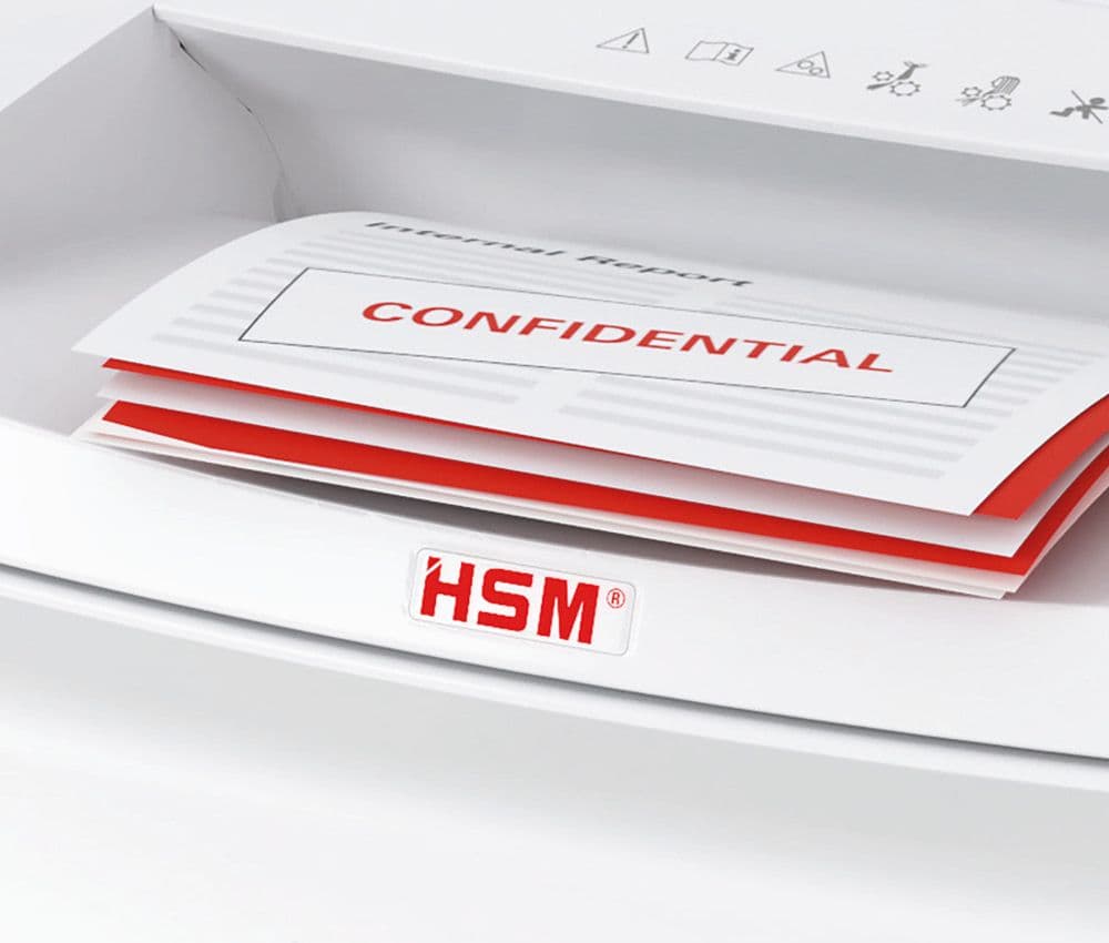 Protection anti-bourrage du destructeur AF300 Securio Autofeed 4,5 x 30 mm avec insertion papier automatique HSM.