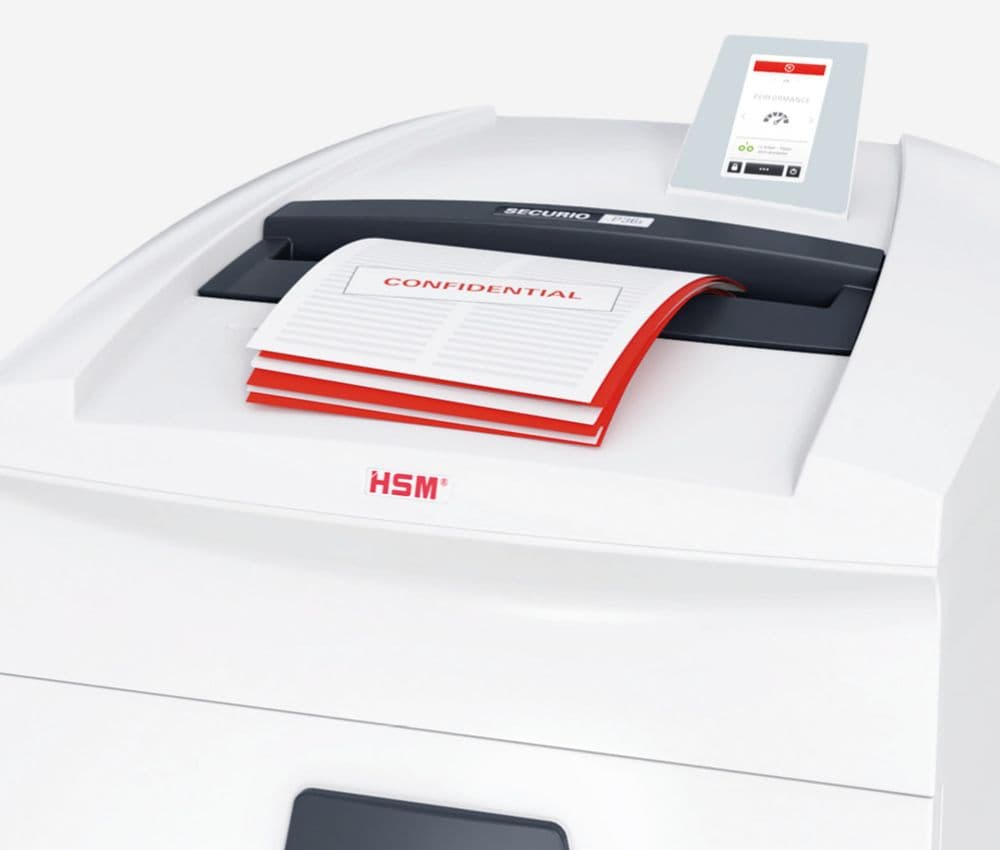 Le HSM P36i Securio détecte les surcharges de papier et active automatiquement la correction du bourrage.
