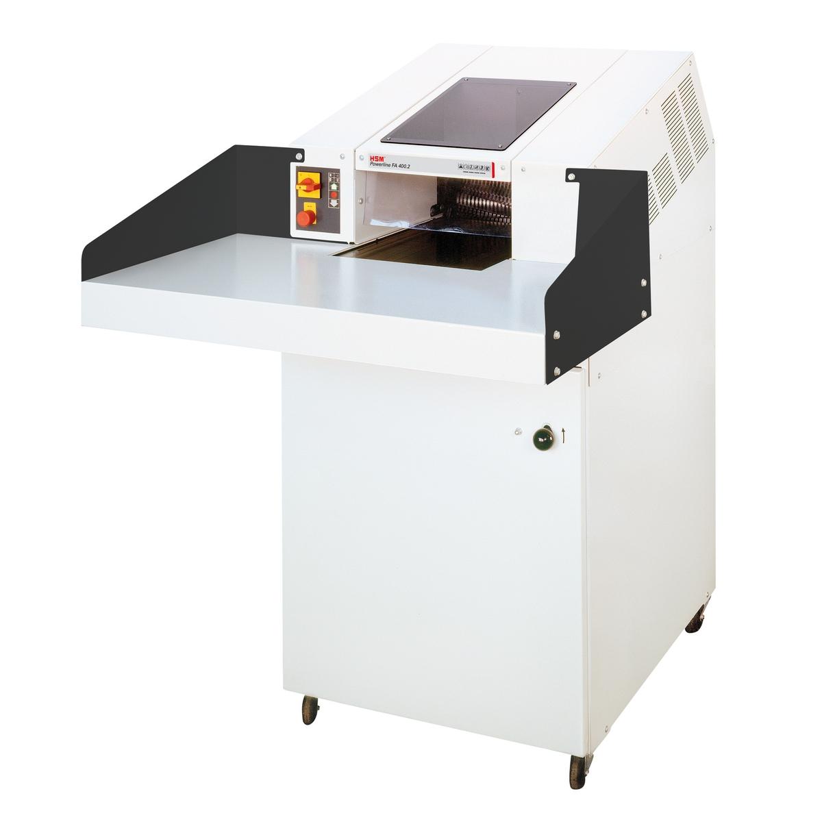 Destructeur de documents P2 Coupe droite Forte capacité FA 400.2 Powerline 5,8 mm HSM — Base