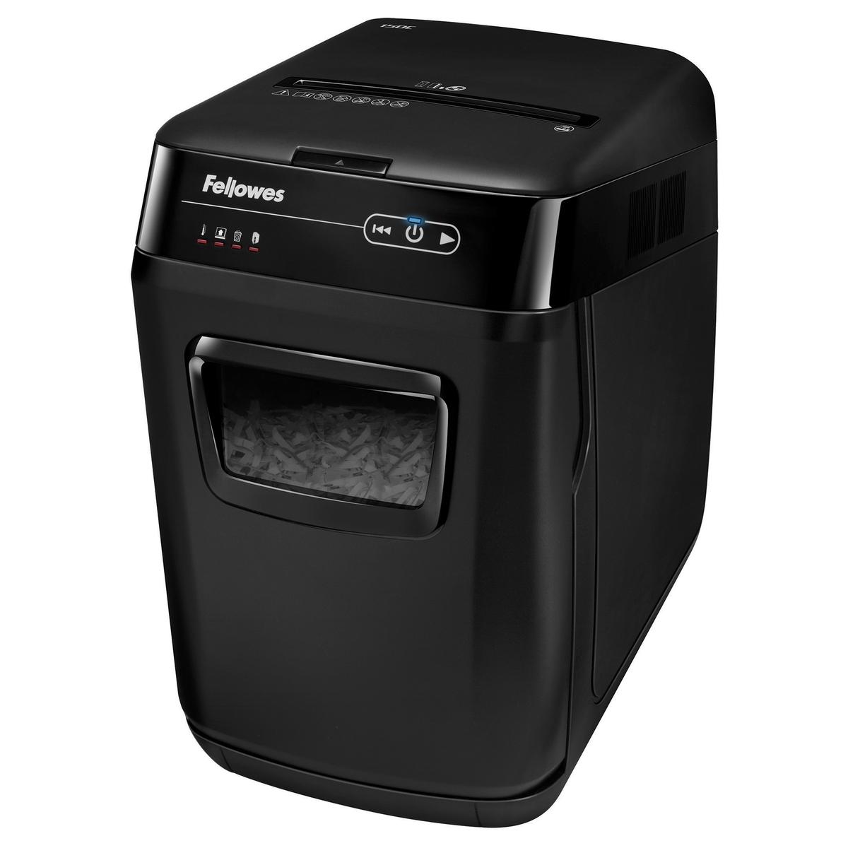 Destructeur de documents confidentiels P4 Coupe croisée Insertion papier automatique AutoMax 150C 4 x 38 mm avec insertion papier automatique FELLOWES — Base